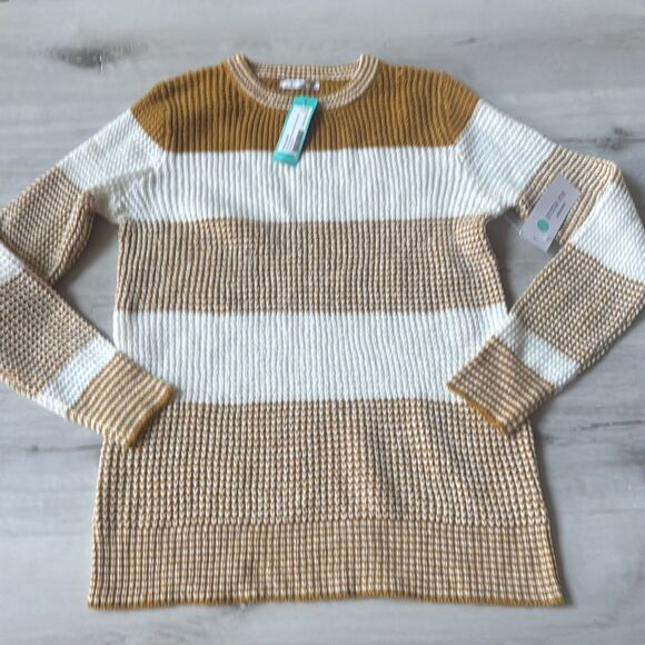 Pink Clover Alicia Textured Long Sleeve Sweater mustard size M stitch fix nwt - Picture 4 of 5